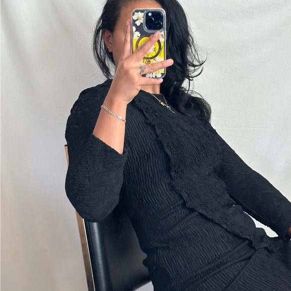 VINTAGE Classic Black Cocktail Dress Mini Sheath Dress-8 petite, fits like a 6 - Picture 7 of 15